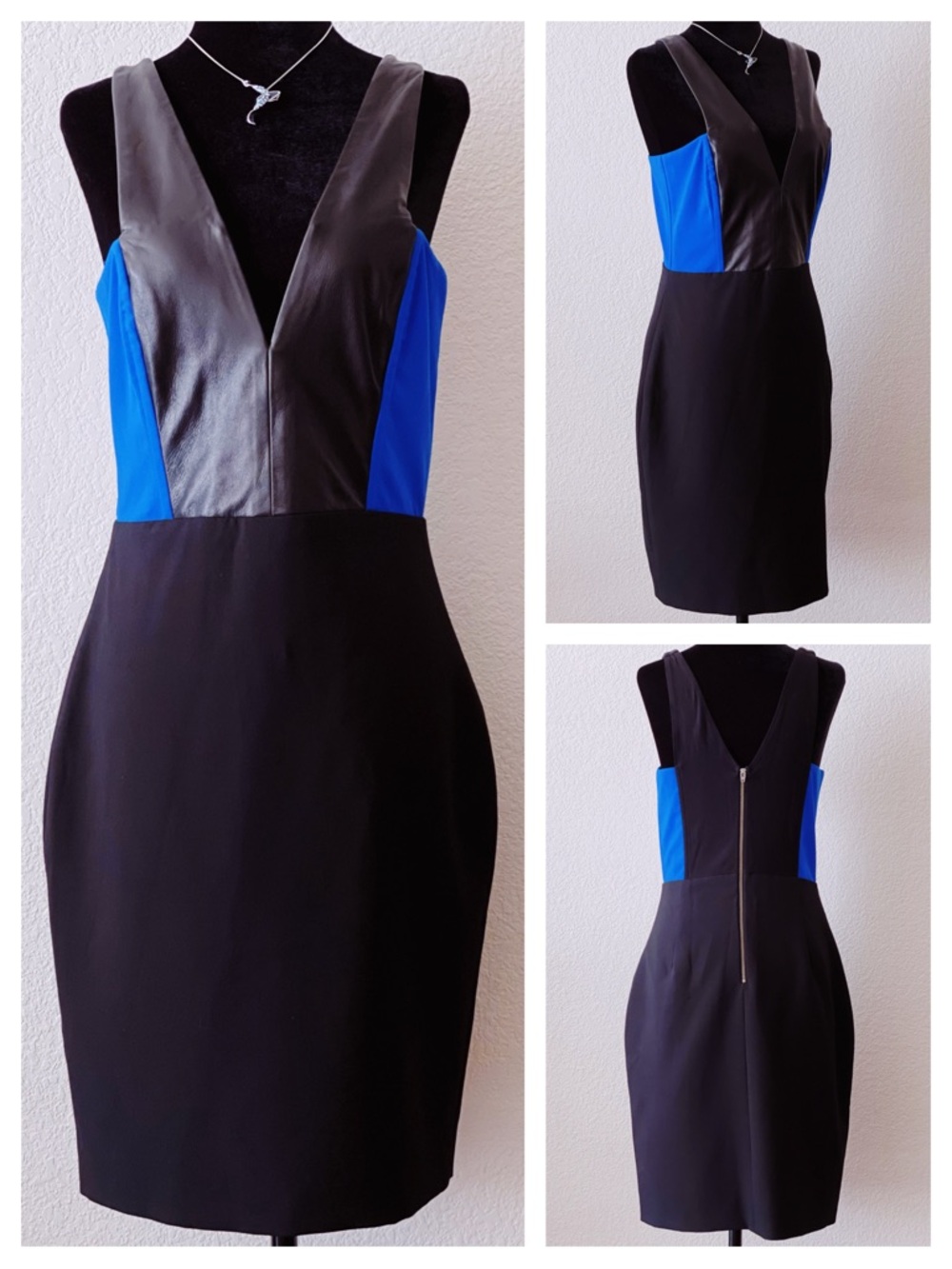 Mason by Michelle Mason Leather Accents Mini Dress